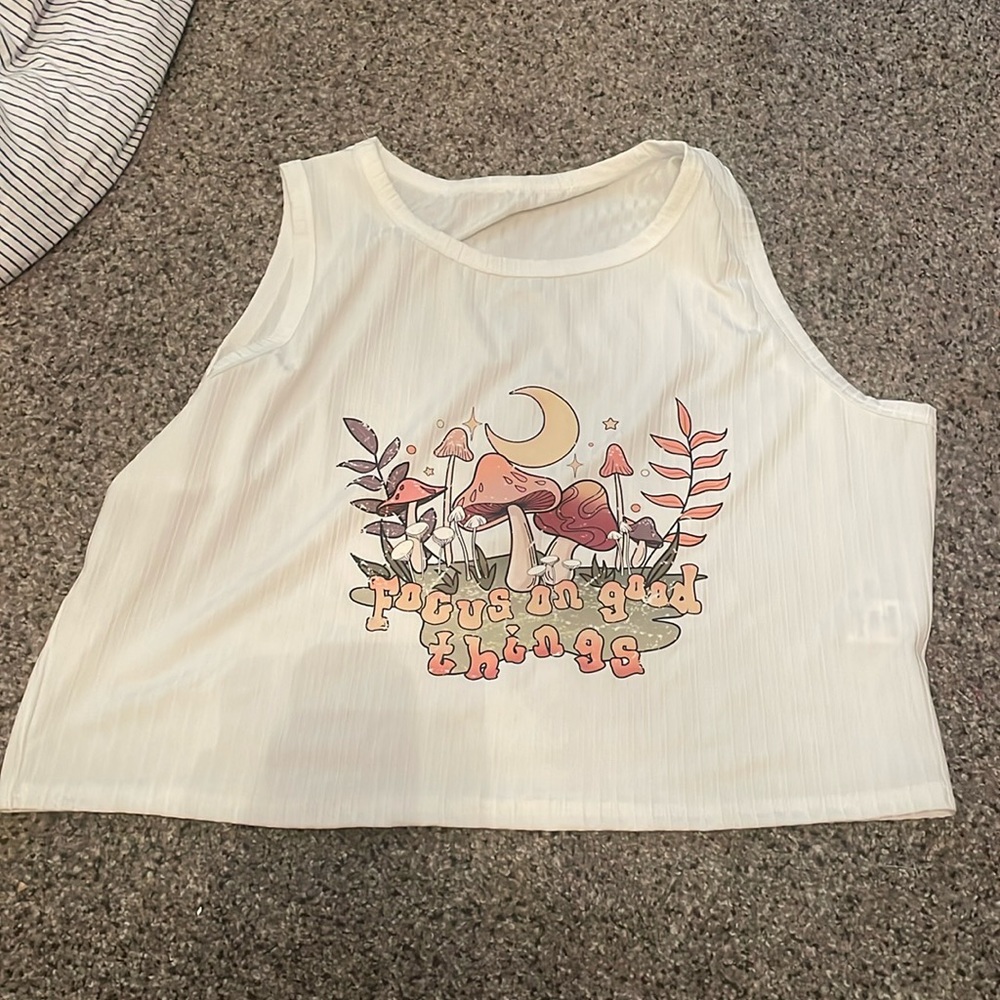 Focus on good things ribbed tank top